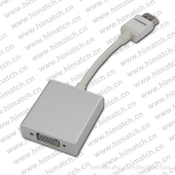 White HDMI Male to VGA Female Switch Adapter Cable